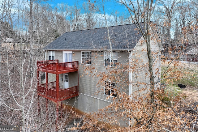 3024 Big Tree Rd, Gainesville, GA 30501 - rear view of house with a shingled roof and a deck