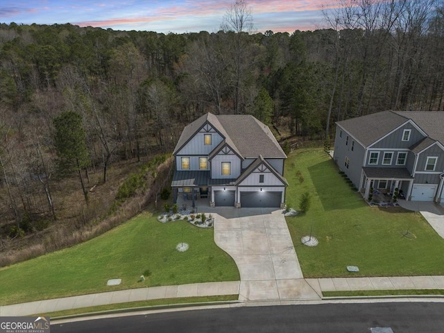 372 Garnet Dr, Acworth, GA 30101 - aerial view of property and surrounding area featuring a heavily wooded area