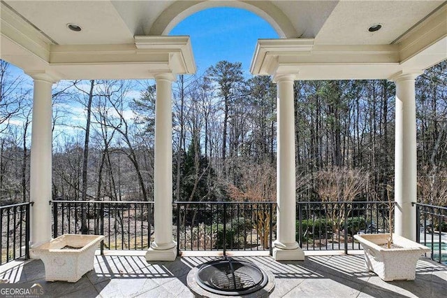 view of patio / terrace featuring a balcony