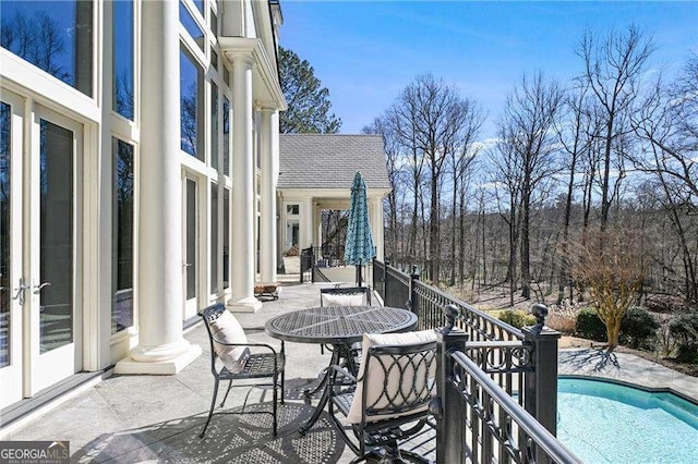 balcony featuring a patio