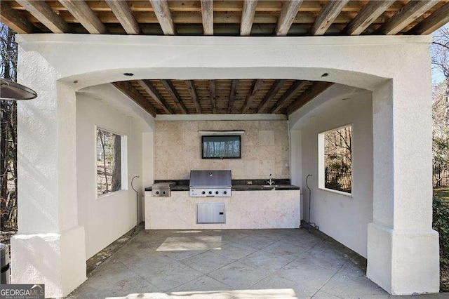 view of patio / terrace with grilling area and exterior kitchen