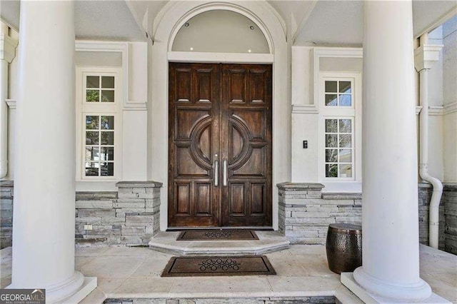 510 Covington Cv, Alpharetta, GA 30022 - property entrance with stone siding