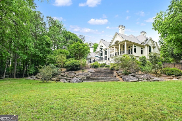 510 Covington Cv, Alpharetta, GA 30022 - view of green lawn with a porch