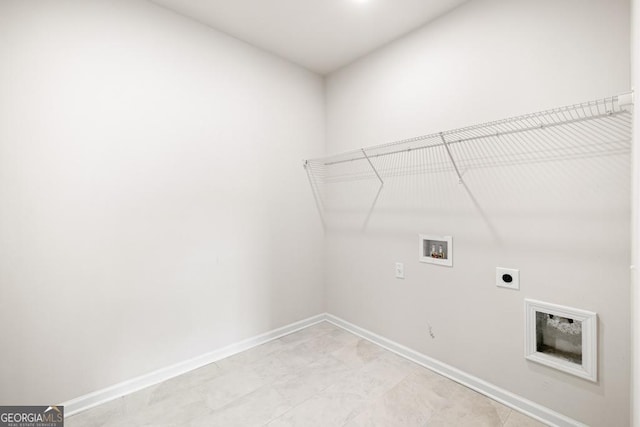 119 Peachwood Ln, Homer, GA 30547 - clothes washing area with hookup for an electric dryer, hookup for a washing machine, and baseboards