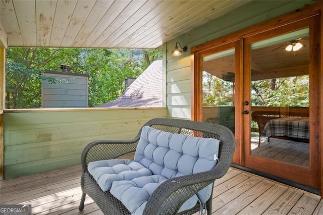 deck with french doors