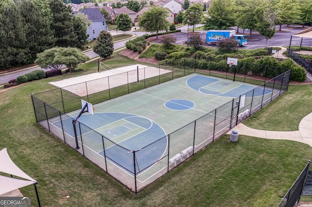 249 Madison Ave, Acworth, GA 30102 - view of sport court with fence, a lawn, and community basketball court