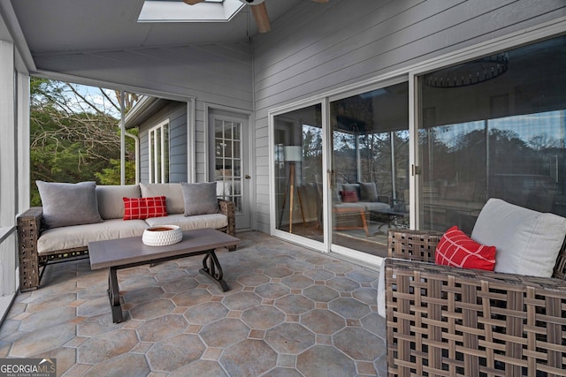 1190 Plantation Dr, Villa Rica, GA 30180 - sunroom / solarium with ceiling fan and vaulted ceiling