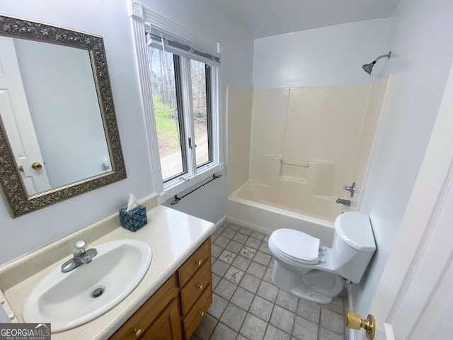 3515 S Bend Rd, Gainesville, GA 30506 - full bathroom featuring vanity, tile patterned floors, and shower / bathtub combination