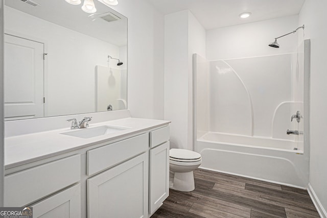 308 Penn Station Way, Cartersville, GA 30120 - full bathroom featuring vanity, bathtub / shower combination, wood finished floors, and recessed lighting