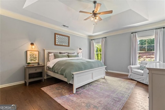 9085 Maple Run Trl, Gainesville, GA 30506 - bedroom featuring baseboards, ceiling fan, ornamental molding, and wood finished floors