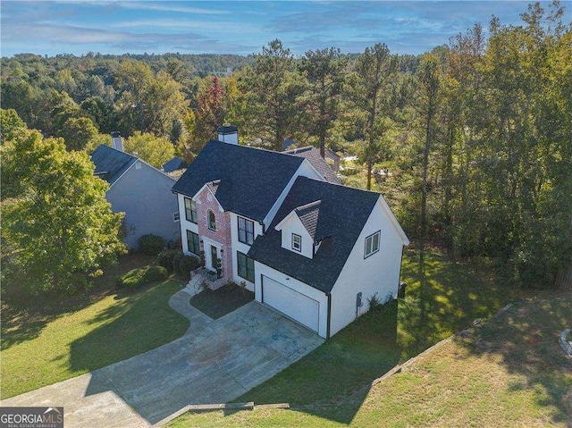77 Hunters Grn, Dallas, GA 30157 - bird's eye view featuring a forest view