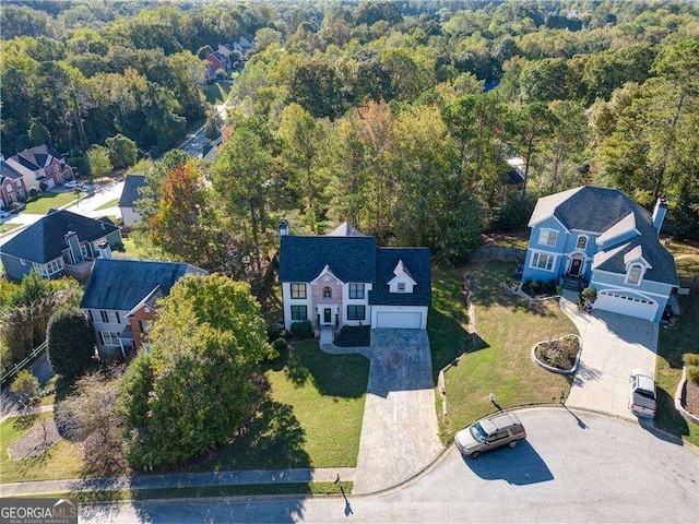 77 Hunters Grn, Dallas, GA 30157 - bird's eye view featuring a wooded view