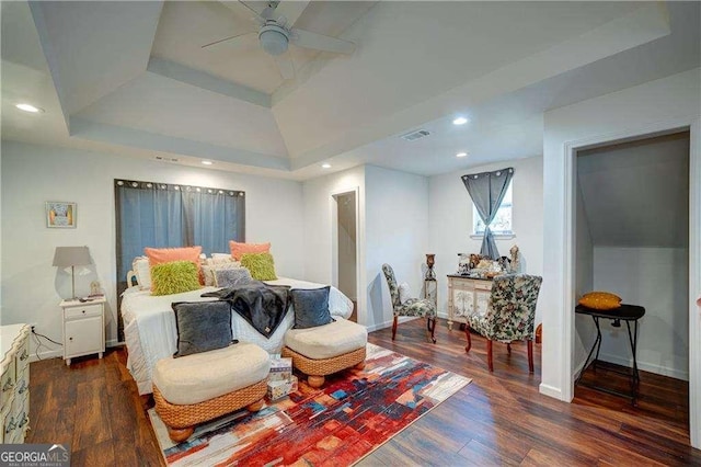 77 Hunters Grn, Dallas, GA 30157 - bedroom with dark wood finished floors, visible vents, recessed lighting, and baseboards