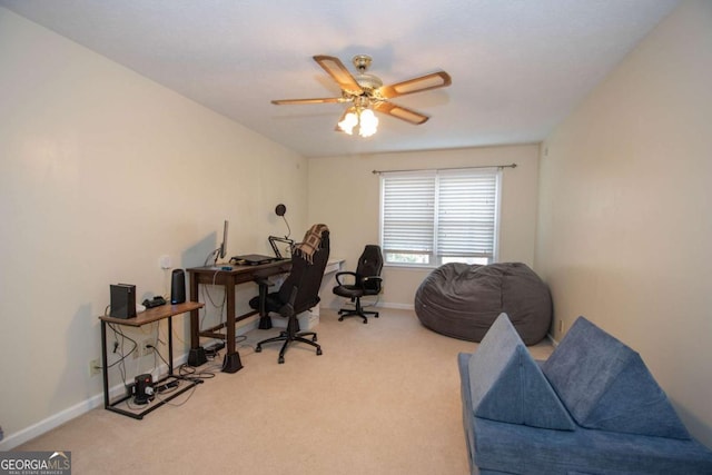 207 Lakeshore Way, Lagrange, GA 30240 - carpeted office space with ceiling fan and baseboards