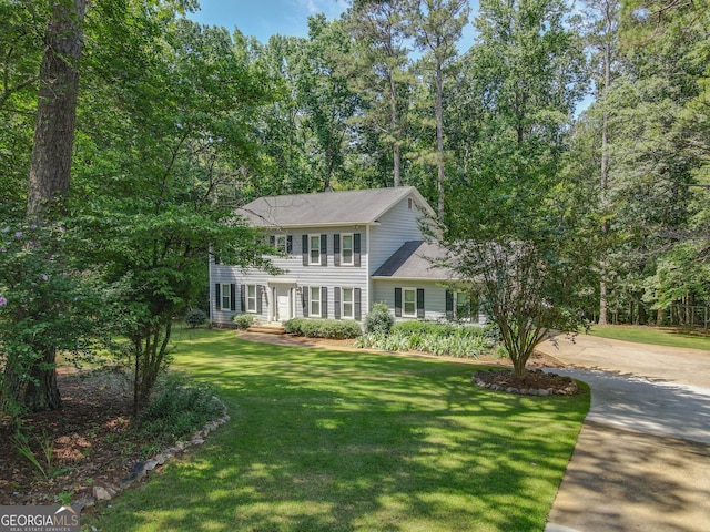 207 Lakeshore Way, Lagrange, GA 30240 - colonial home with a front lawn and concrete driveway