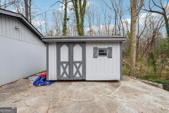 view of shed