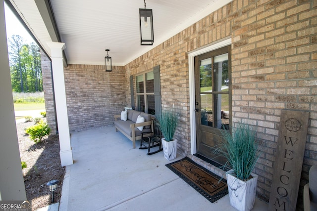view of patio featuring covered porch