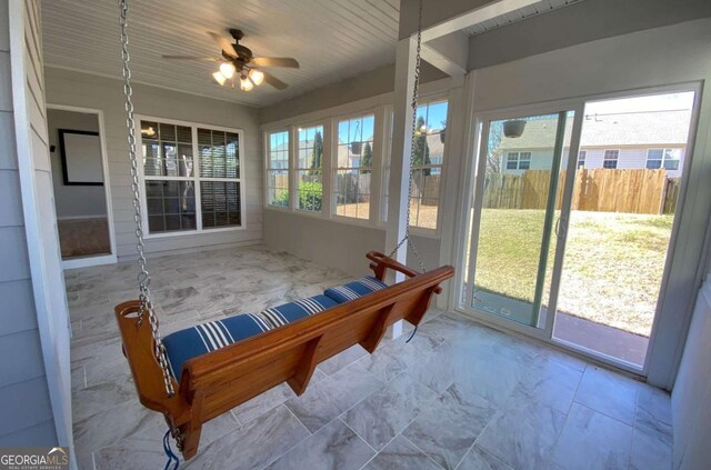 1295 Leisure Lake Dr, Lawrenceville, GA 30044 - sunroom / solarium featuring marble finish floor and wood ceiling