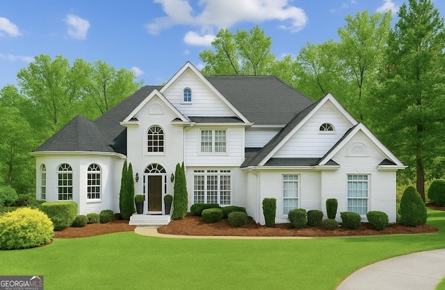 8625 Anchor On Lanier Ct, Gainesville, GA 30506 - view of front of home with a front yard and roof with shingles