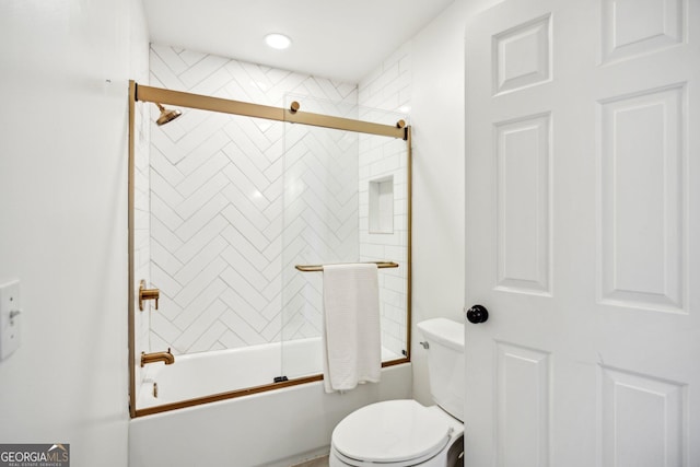 8625 Anchor On Lanier Ct, Gainesville, GA 30506 - bathroom with toilet and bath / shower combo with glass door
