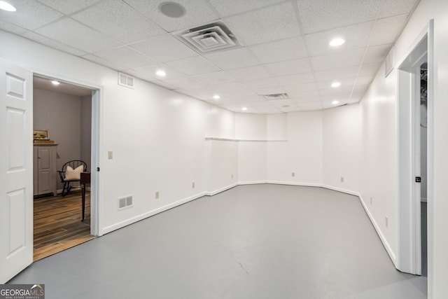 8625 Anchor On Lanier Ct, Gainesville, GA 30506 - below grade area with recessed lighting, a drop ceiling, and baseboards