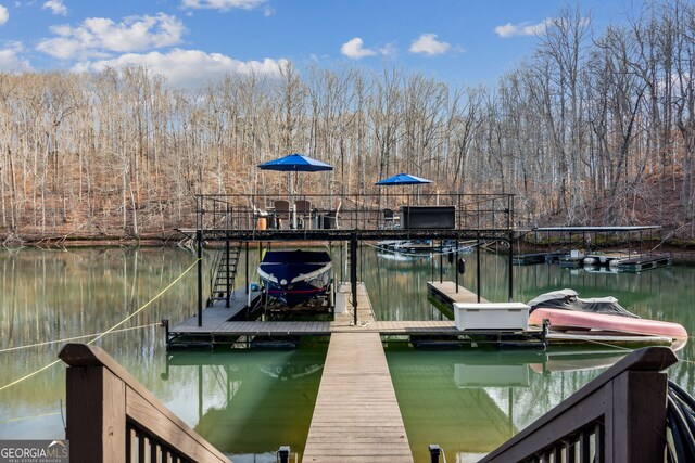 8625 Anchor On Lanier Ct, Gainesville, GA 30506 - dock area featuring a water view and boat lift