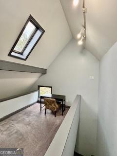 3810 Galloway Dr NE, Roswell, GA 30075 - bonus room with vaulted ceiling, a skylight, and carpet