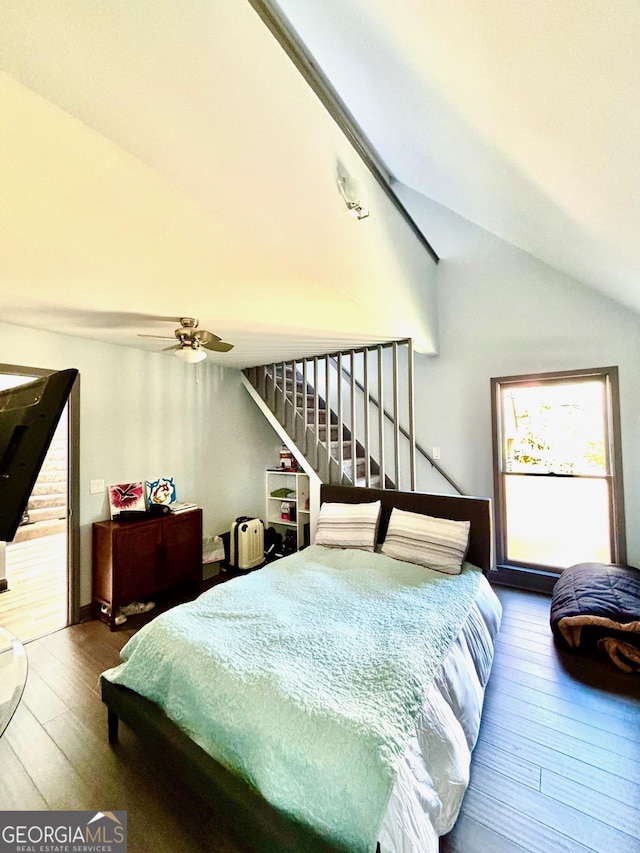 3810 Galloway Dr NE, Roswell, GA 30075 - bedroom with hardwood / wood-style floors and vaulted ceiling