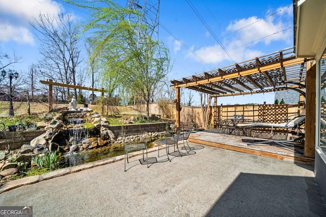 931 New Bedford Dr, Marietta, GA 30068 - view of patio / terrace with a pergola and a fenced backyard