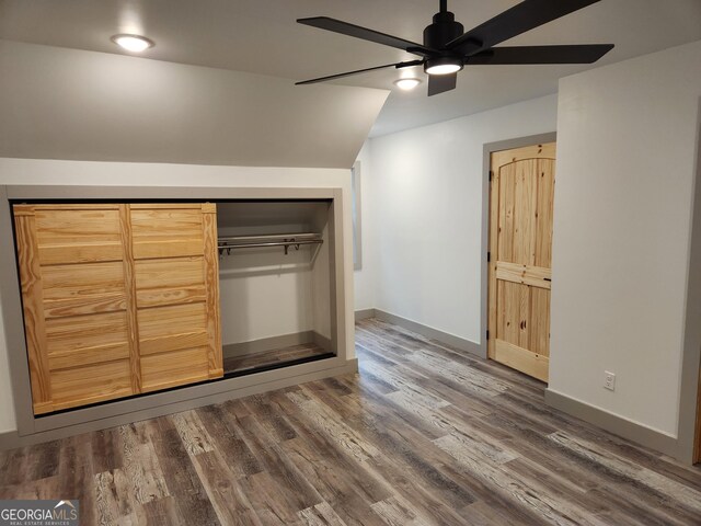 11637 Brown Bridge Rd, Covington, GA 30016 - unfurnished bedroom featuring wood finished floors, a closet, and a ceiling fan