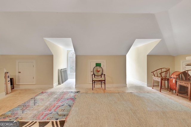 1575 Oak Mountain Rd, Shiloh, GA 31826 - bonus room featuring baseboards, carpet flooring, and lofted ceiling