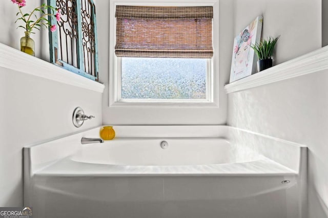 bathroom featuring a bath