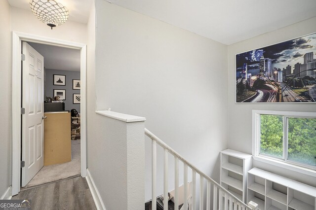 385 Ralph Mcgill Blvd NE Unit D, Atlanta, GA 30312 - hall with an upstairs landing and wood finished floors