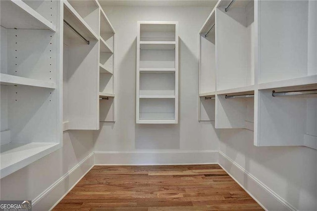 spacious closet featuring wood finished floors