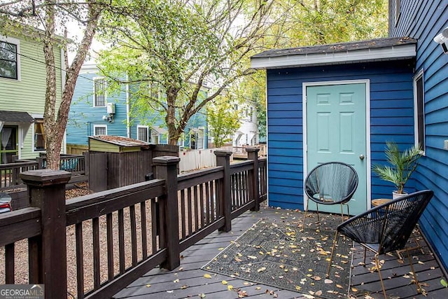 wooden terrace with fence