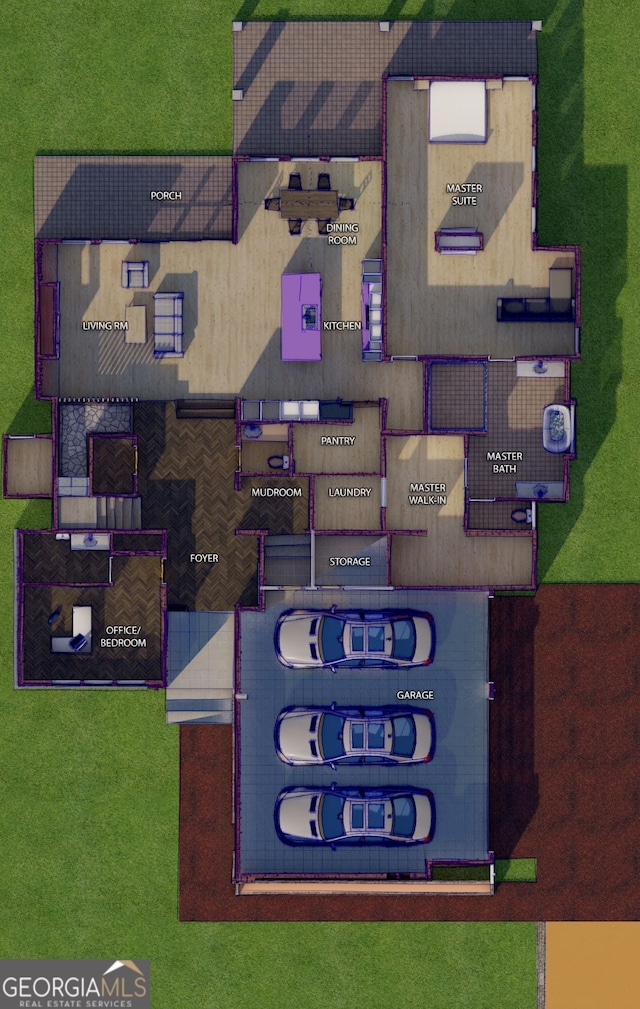 3534 Rockhaven, Atlanta, GA 30324 - bird's eye view