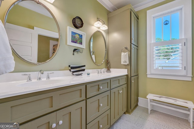 1108 E Mission Ln SE, Darien, GA 31305 - full bath featuring double vanity and tile patterned floors