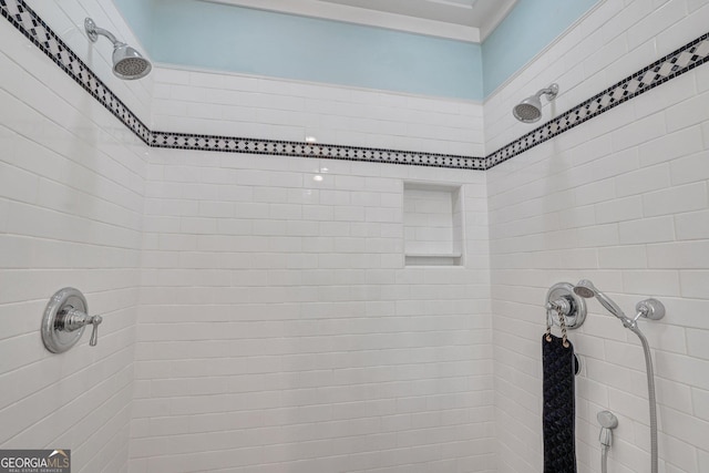 1108 E Mission Ln SE, Darien, GA 31305 - bathroom featuring a tile shower