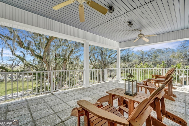 1108 E Mission Ln SE, Darien, GA 31305 - view of patio / terrace with a ceiling fan