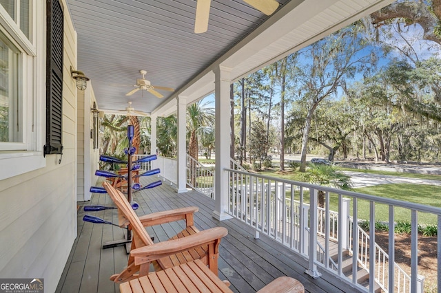 1108 E Mission Ln SE, Darien, GA 31305 - porch with a ceiling fan