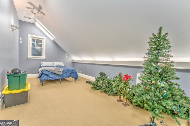 371 Stallion Dr, Summerville, GA 30747 - bedroom featuring lofted ceiling, carpet flooring, and baseboards