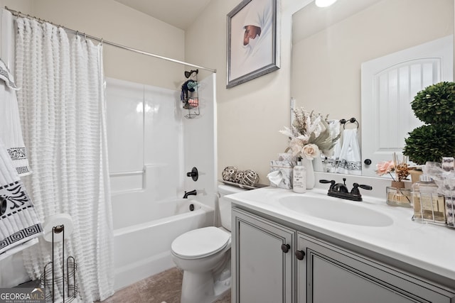 2441 Noelle Ln, Powder Springs, GA 30127 - full bath with toilet, shower / bath combo, and vanity