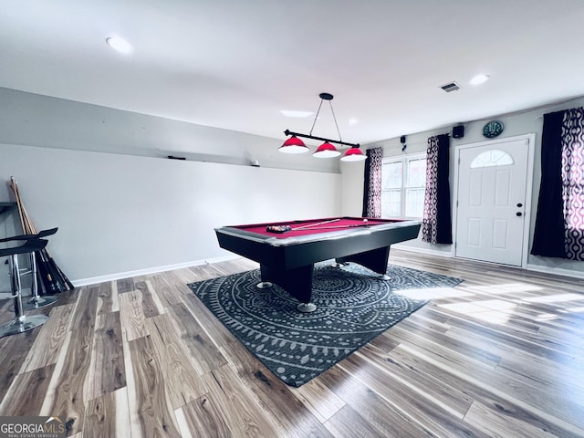 4436 Old Country Way, Snellville, GA 30039 - playroom featuring wood finished floors, billiards table, and recessed lighting