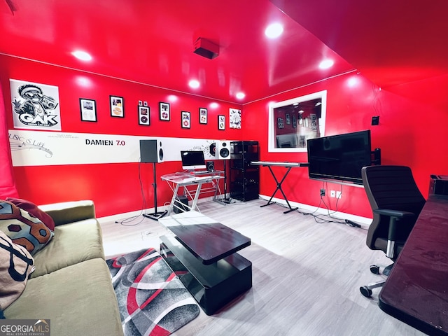 4436 Old Country Way, Snellville, GA 30039 - office area with wood finished floors and recessed lighting