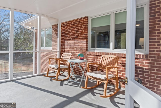 view of sunroom
