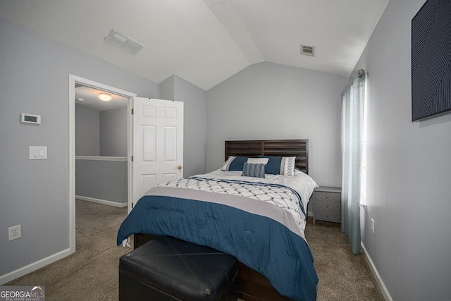 5381 Briar Creek Ln, Norcross, GA 30071 - carpeted bedroom featuring vaulted ceiling and baseboards