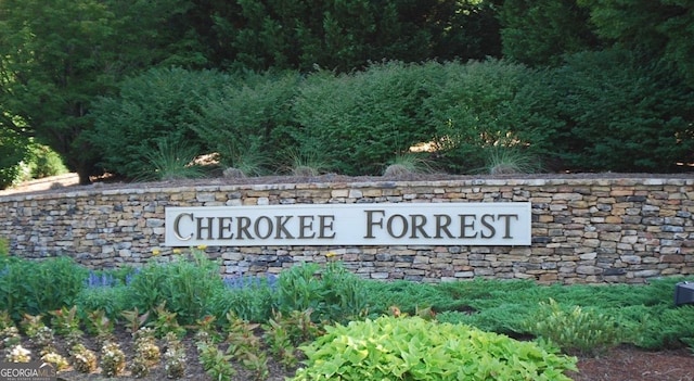 view of community sign