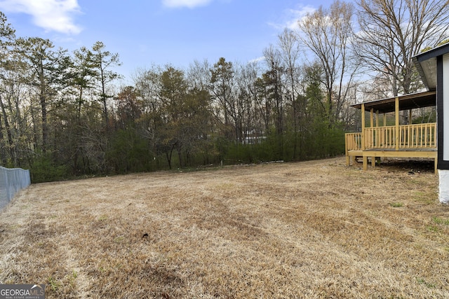 view of yard with fence