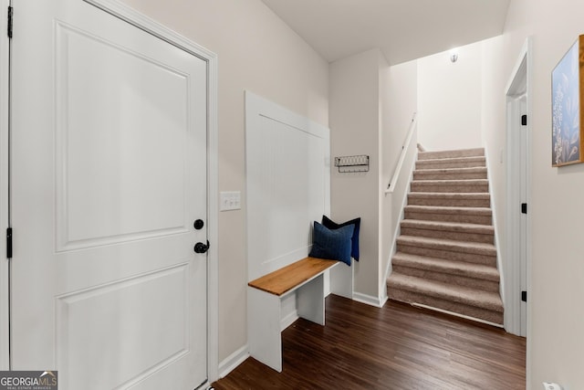 149 Pleasantdale Dr, Demorest, GA 30535 - mudroom featuring dark wood-style floors and baseboards