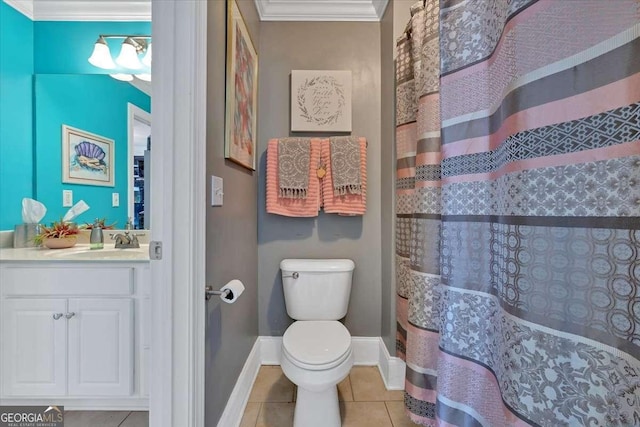 16 Quarter Horse Dr NW, Rome, GA 30165 - full bath featuring tile patterned flooring, baseboards, crown molding, and toilet